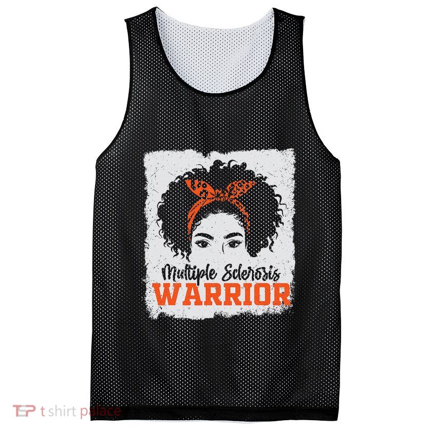 Ms Multiple Sclerosis Awareness Orange Ribbon Mesh Reversible Basketball Jersey Tank