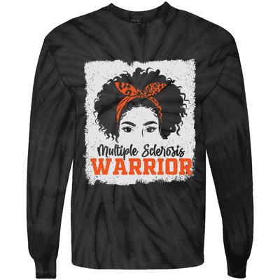 Ms Multiple Sclerosis Awareness Orange Ribbon Tie-Dye Long Sleeve Shirt
