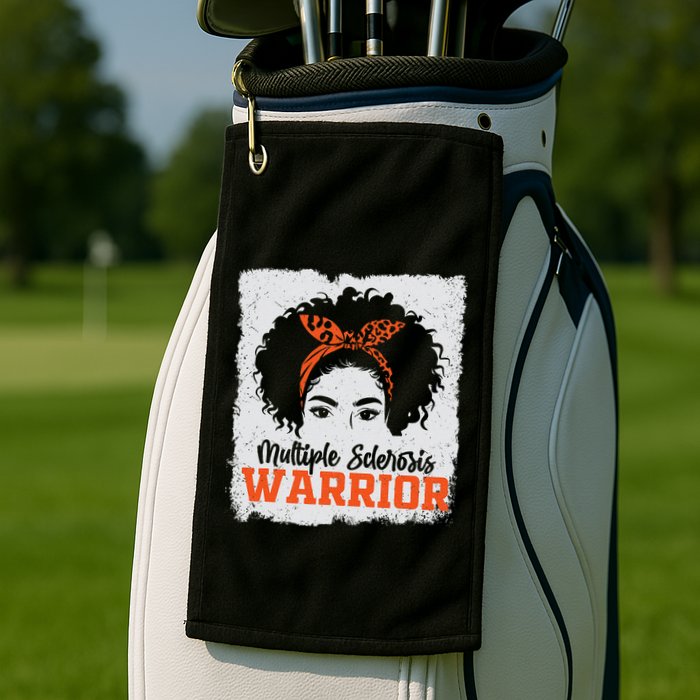 Ms Multiple Sclerosis Awareness Orange Ribbon Golf Towel