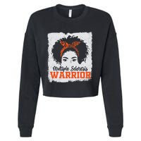 Ms Multiple Sclerosis Awareness Orange Ribbon Cropped Pullover Crew