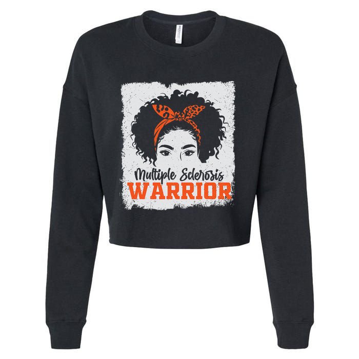 Ms Multiple Sclerosis Awareness Orange Ribbon Cropped Pullover Crew