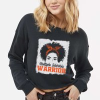 Ms Multiple Sclerosis Awareness Orange Ribbon Cropped Pullover Crew