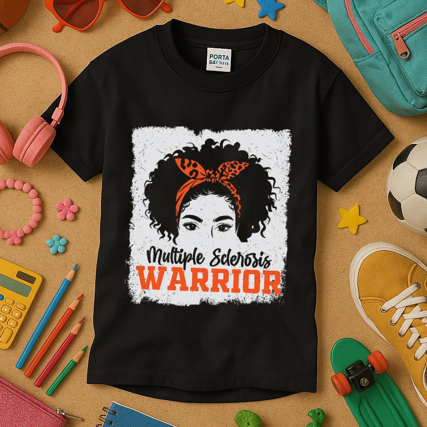 Ms Multiple Sclerosis Awareness Orange Ribbon Kids T-Shirt