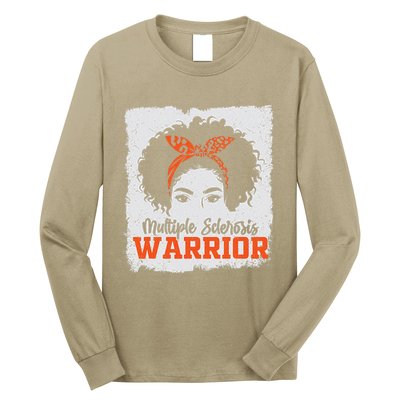 Ms Multiple Sclerosis Awareness Orange Ribbon Long Sleeve Shirt