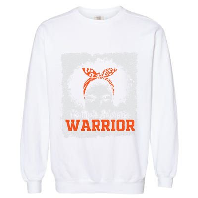 Ms Multiple Sclerosis Awareness Orange Ribbon Garment-Dyed Sweatshirt