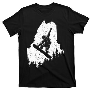 Maine ME Snowboard Snowboarding Snowboarder   T-Shirt