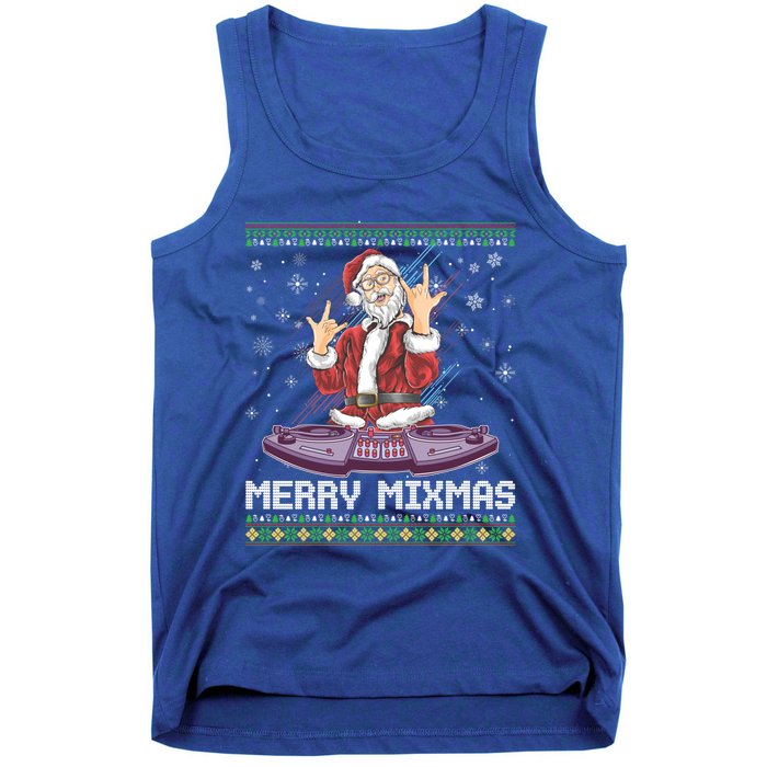 Merry Mixmas Santa Christmas Dj Turntable Music Producer Mix Cool Gift Tank Top