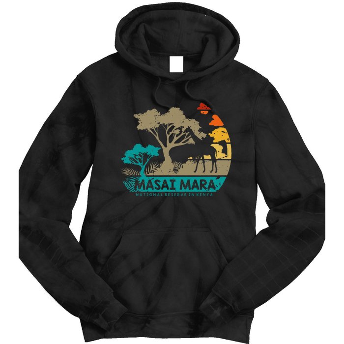 Masai Mara Safari National Reserve Kenya Serengeti Wildlife Tie Dye Hoodie