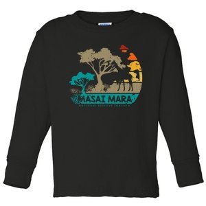 Masai Mara Safari National Reserve Kenya Serengeti Wildlife Toddler Long Sleeve Shirt