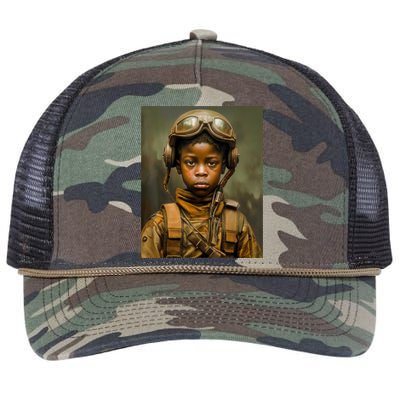 Military Minded Street Soldier Urban Warrior Black Boy Retro Rope Trucker Hat Cap