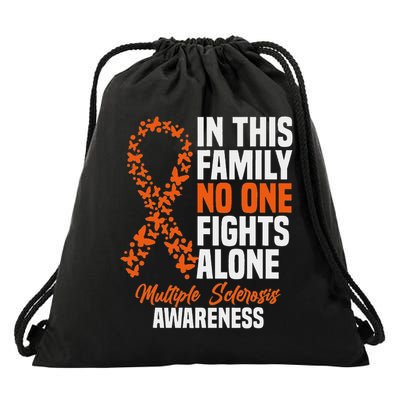 Ms Multiple Sclerosis Awareness Orange Ribbon Gift Drawstring Bag