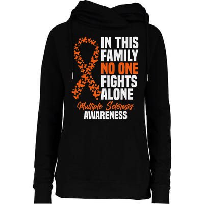 Ms Multiple Sclerosis Awareness Orange Ribbon Gift Womens Funnel Neck Pullover Hood