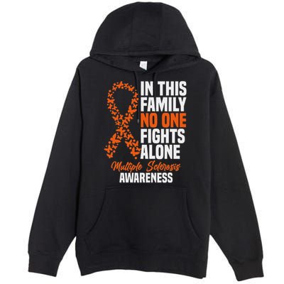 Ms Multiple Sclerosis Awareness Orange Ribbon Gift Premium Pullover Hoodie