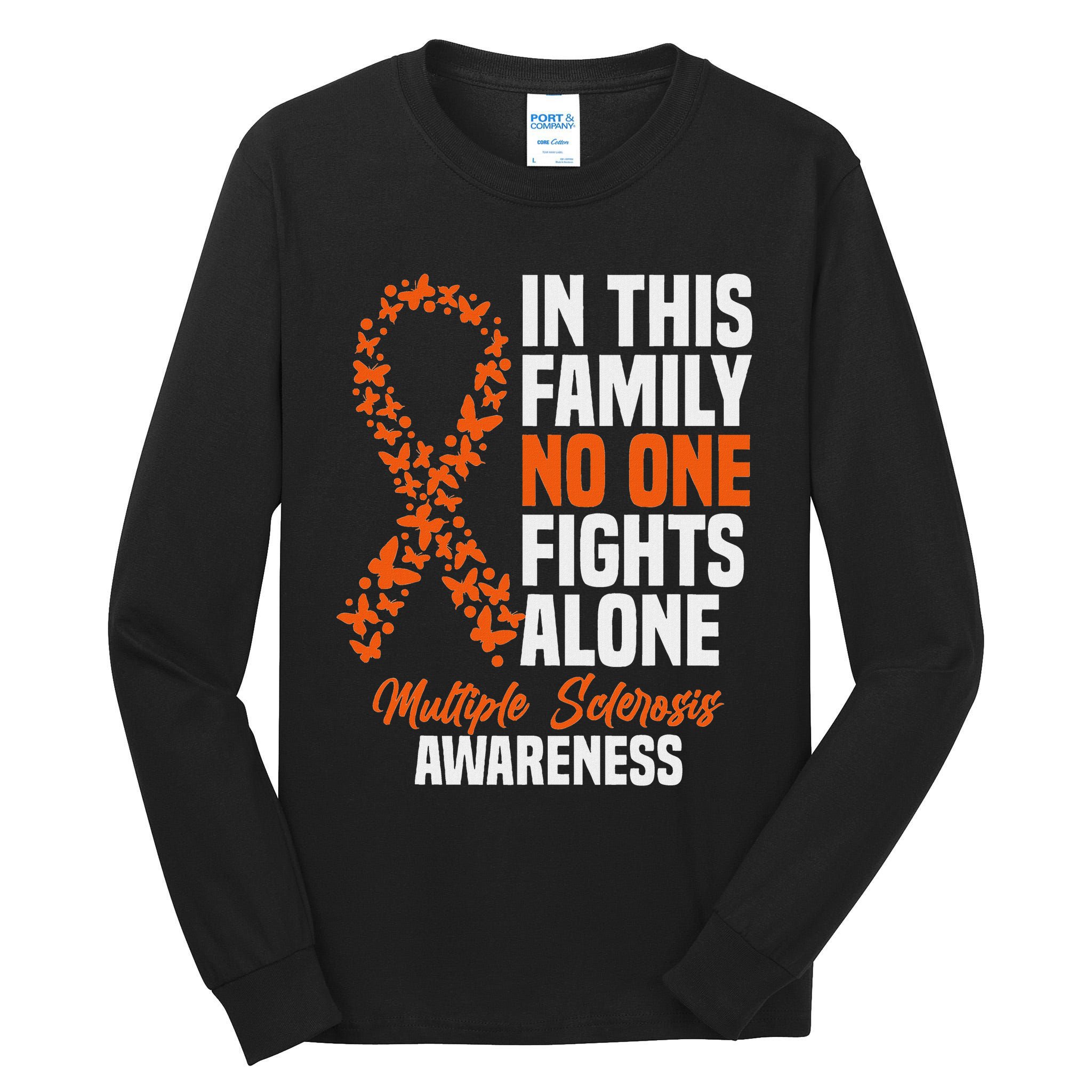 Ms Multiple Sclerosis Awareness Orange Ribbon Gift Tall Long Sleeve T-Shirt