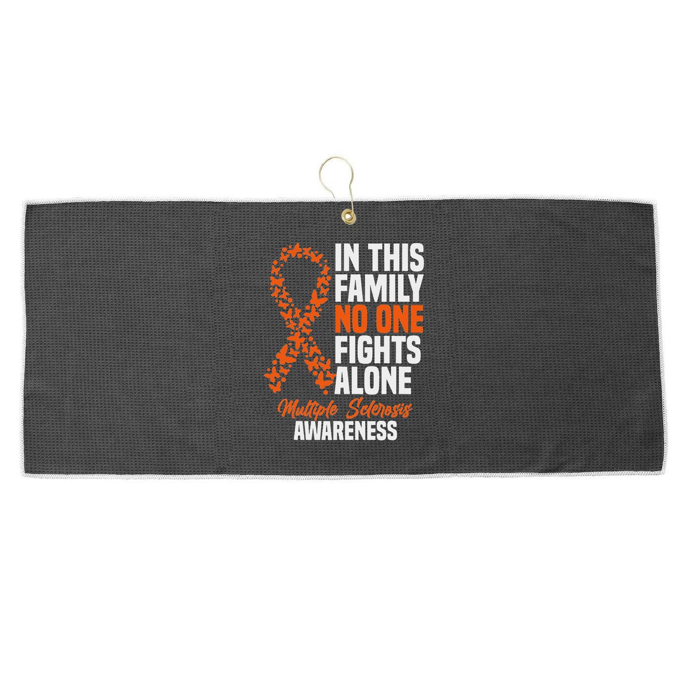 Ms Multiple Sclerosis Awareness Orange Ribbon Gift Large Microfiber Waffle Golf Towel