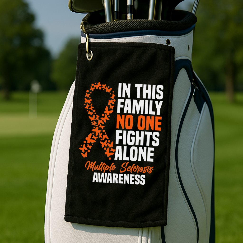 Ms Multiple Sclerosis Awareness Orange Ribbon Gift Golf Towel