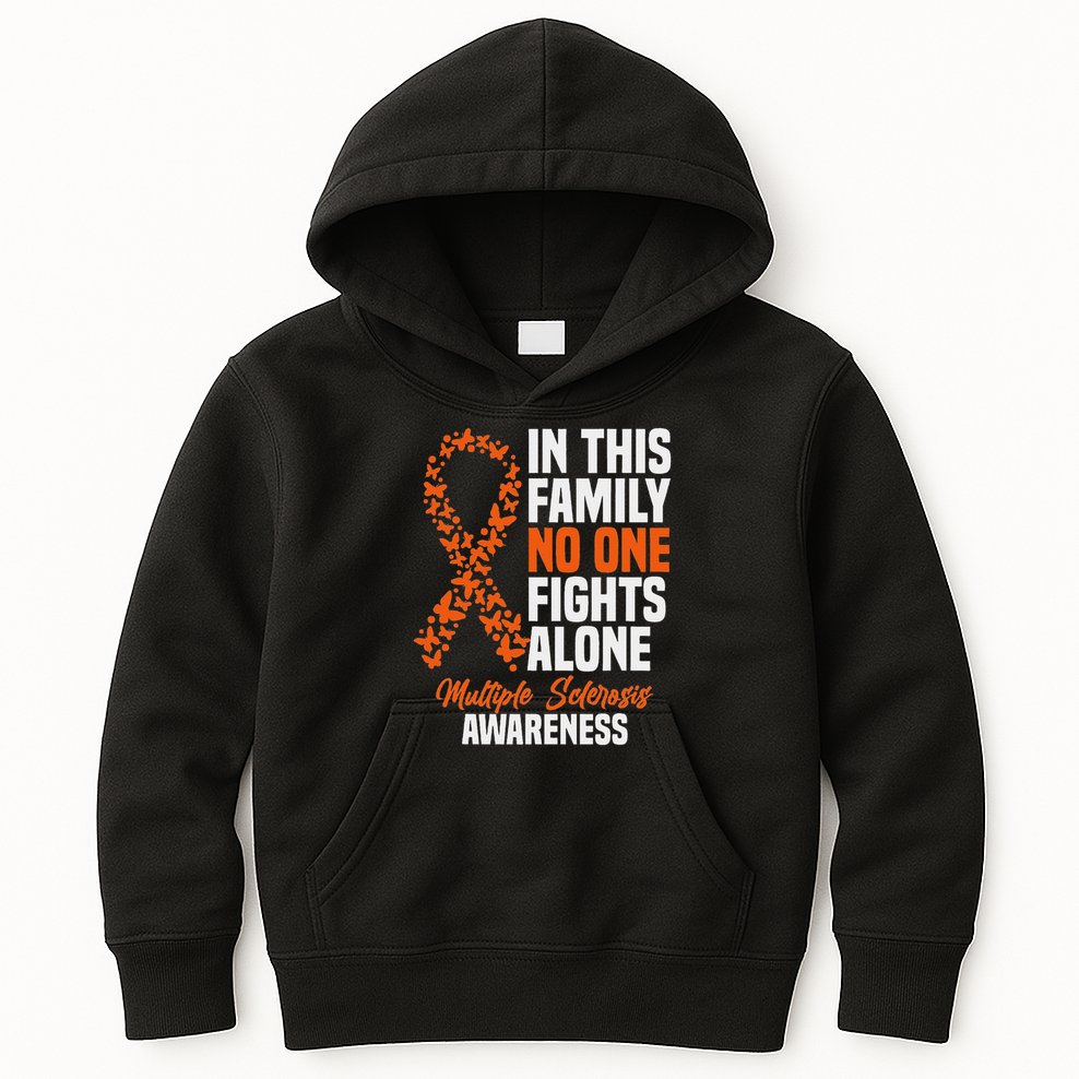 Ms Multiple Sclerosis Awareness Orange Ribbon Gift Kids Hoodie