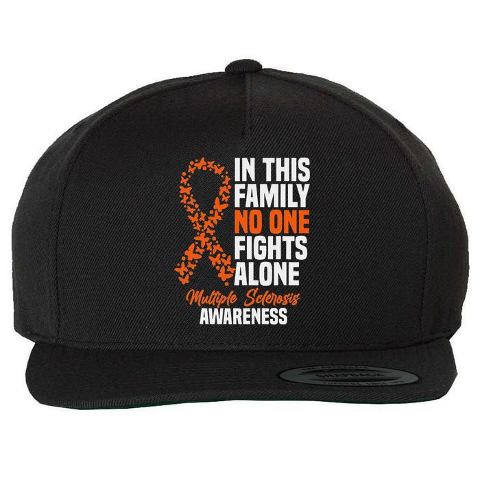 Ms Multiple Sclerosis Awareness Orange Ribbon Gift Wool Snapback Cap