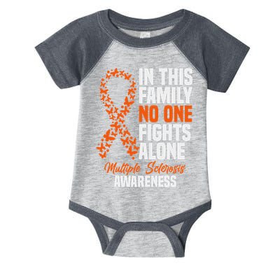 Ms Multiple Sclerosis Awareness Orange Ribbon Gift Infant Baby Jersey Bodysuit