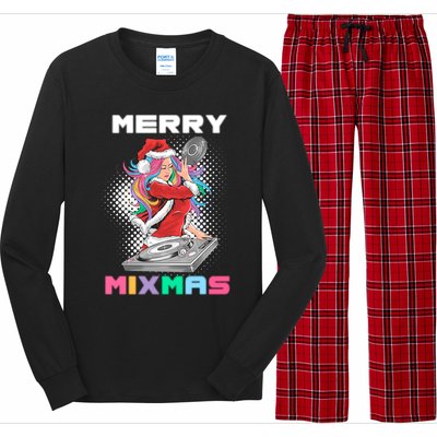 Merry Mixmas Santa Girl Dj Christmas Holidays Xmas Gift Tee Cool Gift Long Sleeve Pajama Set