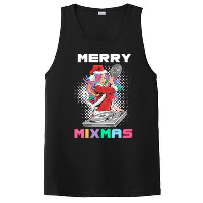 Merry Mixmas Santa Girl Dj Christmas Holidays Xmas Gift Tee Cool Gift PosiCharge Competitor Tank