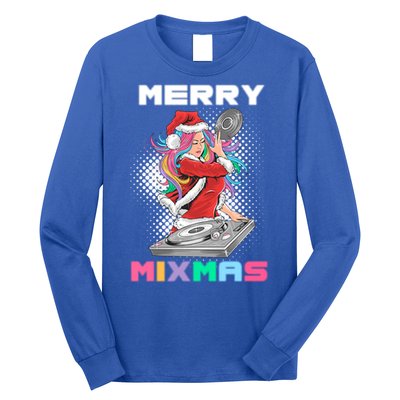 Merry Mixmas Santa Girl Dj Christmas Holidays Xmas Gift Tee Cool Gift Long Sleeve Shirt