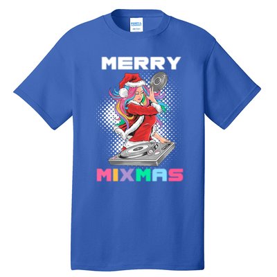 Merry Mixmas Santa Girl Dj Christmas Holidays Xmas Gift Tee Cool Gift Tall T-Shirt