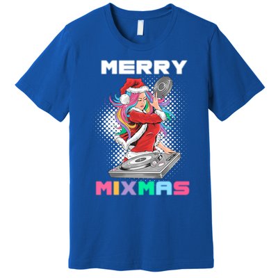 Merry Mixmas Santa Girl Dj Christmas Holidays Xmas Gift Tee Cool Gift Premium T-Shirt