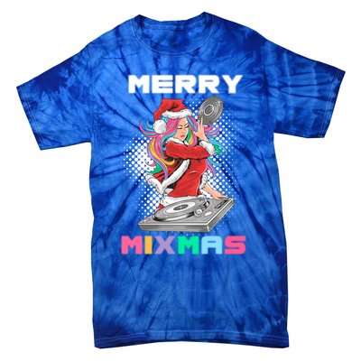 Merry Mixmas Santa Girl Dj Christmas Holidays Xmas Gift Tee Cool Gift Tie-Dye T-Shirt