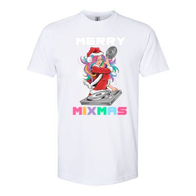 Merry Mixmas Santa Girl Dj Christmas Holidays Xmas Gift Tee Cool Gift Softstyle CVC T-Shirt