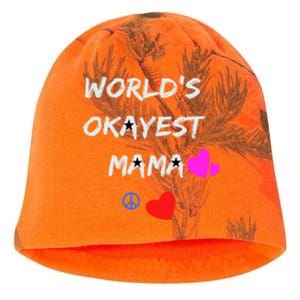 Military Mama Soldier Mama World's Okayest Mommy Rock Great Gift Kati - Camo Knit Beanie