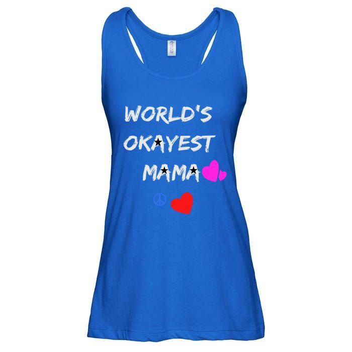 Military Mama Soldier Mama World's Okayest Mommy Rock Great Gift Ladies Essential Flowy Tank