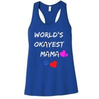 Military Mama Soldier Mama World's Okayest Mommy Rock Great Gift Women's Racerback Tank