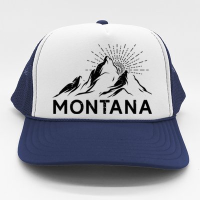 Montana Mountaineer Summit Climb Hiking Mountain Fan Gift Trucker Hat