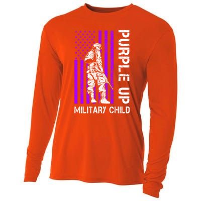 Military Month Soldier Purple Up Funny Gift Cooling Performance Long Sleeve Crew