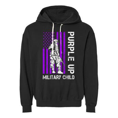 Military Month Soldier Purple Up Funny Gift Garment-Dyed Fleece Hoodie