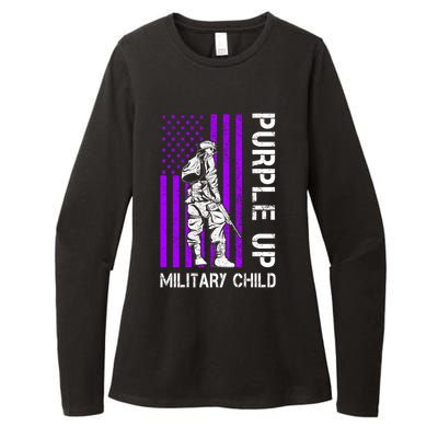 Military Month Soldier Purple Up Funny Gift Womens CVC Long Sleeve Shirt