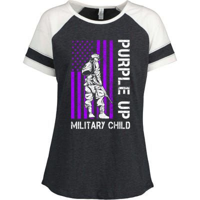 Military Month Soldier Purple Up Funny Gift Enza Ladies Jersey Colorblock Tee