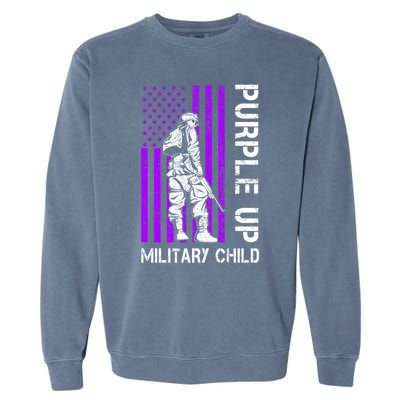 Military Month Soldier Purple Up Funny Gift Garment-Dyed Sweatshirt