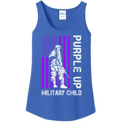 Military Month Soldier Purple Up Funny Gift Ladies Essential Tank