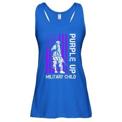 Military Month Soldier Purple Up Funny Gift Ladies Essential Flowy Tank