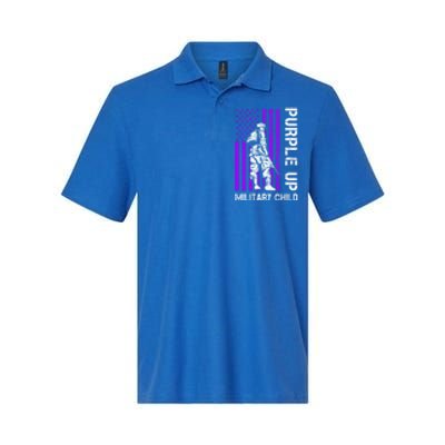 Military Month Soldier Purple Up Funny Gift Softstyle Adult Sport Polo