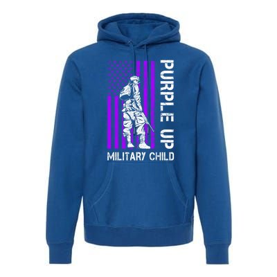 Military Month Soldier Purple Up Funny Gift Premium Hoodie