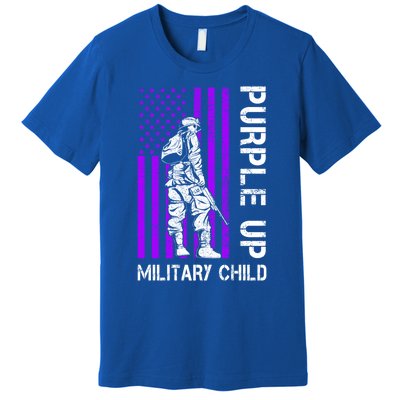 Military Month Soldier Purple Up Funny Gift Premium T-Shirt