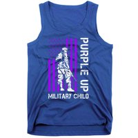 Military Month Soldier Purple Up Funny Gift Tank Top