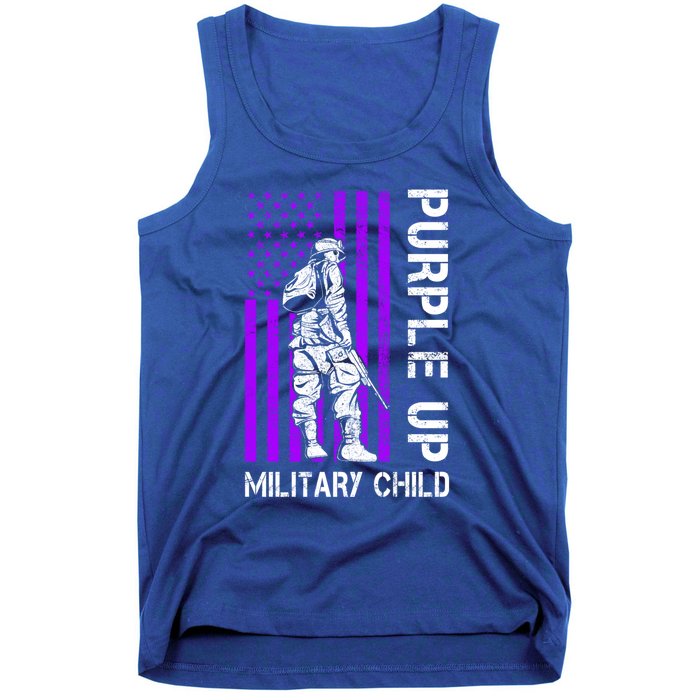 Military Month Soldier Purple Up Funny Gift Tank Top