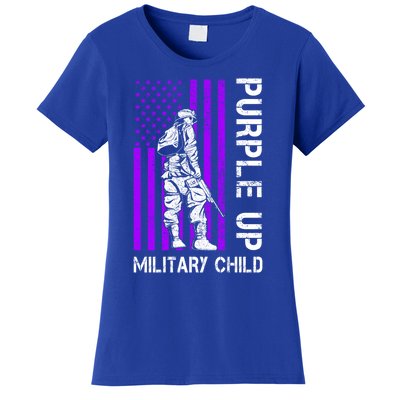 Military Month Soldier Purple Up Funny Gift Women's T-Shirt