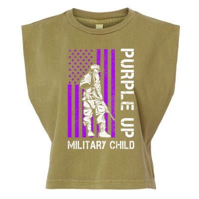 Military Month Soldier Purple Up Funny Gift Garment-Dyed Women's Muscle Tee