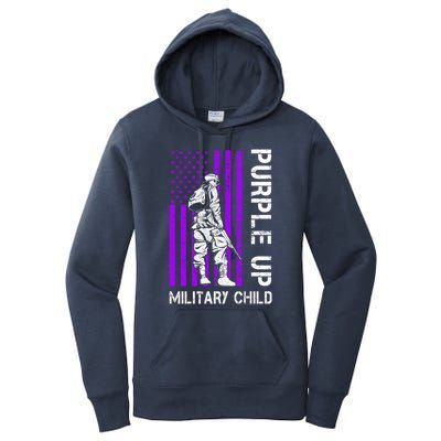 Military Month Soldier Purple Up Funny Gift Women's Pullover Hoodie