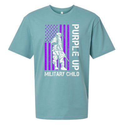 Military Month Soldier Purple Up Funny Gift Sueded Cloud Jersey T-Shirt